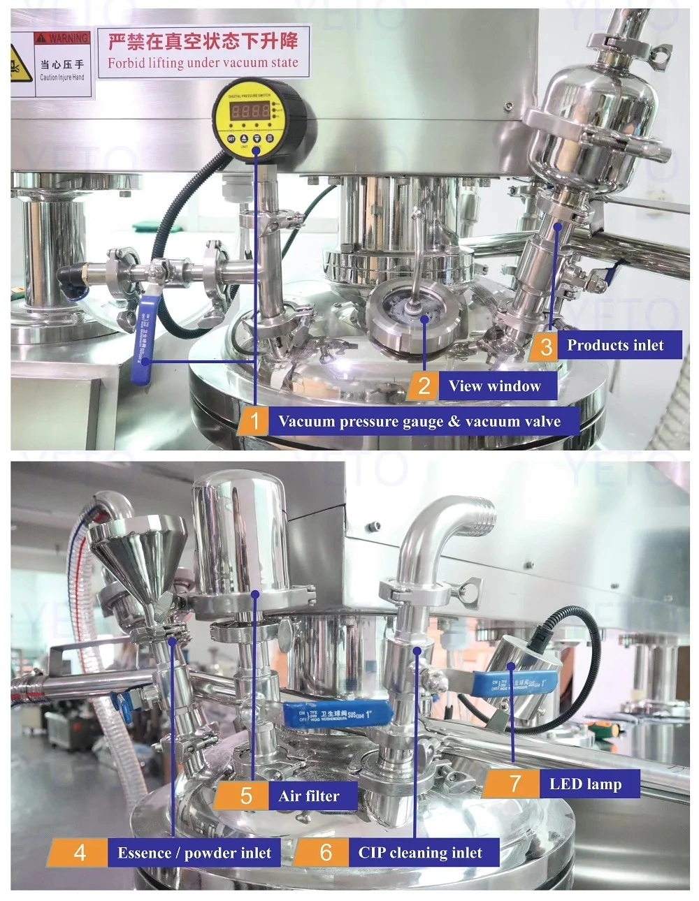 Vacuum Homogeneous Emulsifying Machine Cosmetics Agitator Sun Screen Emulsification Blender /Mixer Machine