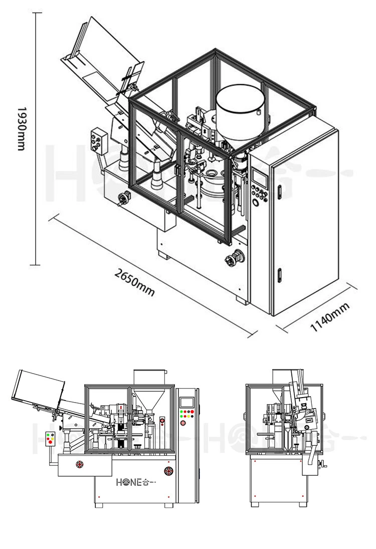 Hone Tube Filler and Sealer for Hair Cream Body Lotion Chocolate Paste Pigment Tube Filling Sealing Machine