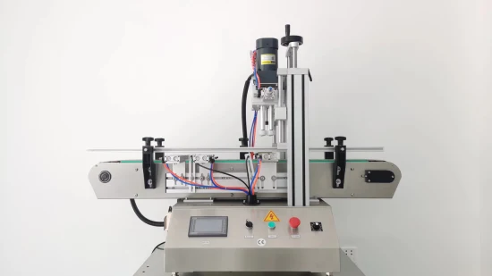 Tischverschließmaschine, halbautomatische Wassergetränk-Glassprühflaschen-Verpackungsmaschine, Verschließmaschine, pneumatische Desktop-Kunststoffschraubenmaschine